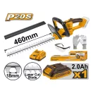 INGCO Akku-Heckenschere 460 mm 20 V (1 x 2,0 Ah Akku + Ladegerät)