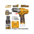 INGCO Akku-Schlagbohrschrauber 20 Nm 12 V (2 x 1,5 Ah Akku, ohne Ladekabel)