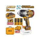 INGCO Akku-Schlagschrauber 3/4" 1750 Nm bürstenlos 20 V (2 x 8,0 Ah Akku + Ladegerät)