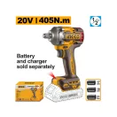 INGCO Akku-Schlagschrauber 1/2" 405 Nm bürstenlos 20 V (ohne Akku und Ladegerät)