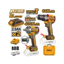 INGCO Akku-Power-Set 20 V Schlagbohrschrauber 66 Nm + Schlagschrauber 1/2" 405 Nm (2 Akkus + Ladegerät)