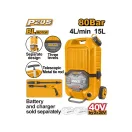 INGCO Akku-Hochdruckreiniger 80 bar 15 l Tank ohne Kohlebürsten 2 x 20 V (ohne Akku und Ladegerät)