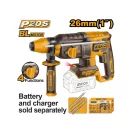 INGCO Akku-Kombihammer 2,5 J SDS-Plus bürstenlos 20 V (ohne Akku und Ladegerät)