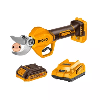   INGCO Akku-Baumschere 30 mm bürstenlos 20 V (1 x 2,0 Ah Akku + Ladegerät)
