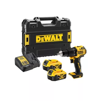   DEWALT Akku-Schlagbohrschrauber 18 V ohne Kohlebürste (2 x 5,0 Ah Akku + Ladegerät + TSTAK) DCD709P2T
