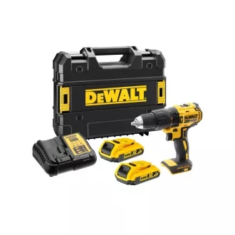   DEWALT Akku-Schlagbohrschrauber 18 V ohne Kohlebürste (2 x 2,0 Ah Akku + Ladegerät + TSTAK) DCD778D2T