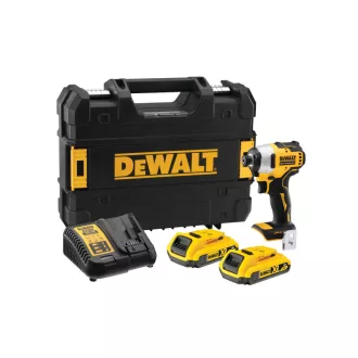   DEWALT Akku-Schlagschrauber 18 V ohne Kohlebürste (2 x 2,0 Ah Akku + Ladegerät + TSTAK) DCF809D2T