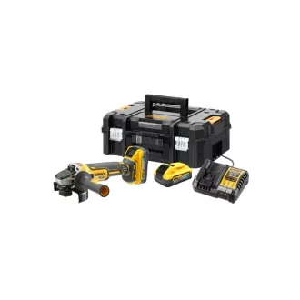   DEWALT Akku-Winkelschleifer 125 mm 18 V (2 x 5,0 Ah Power Stack Akku + Ladegerät + TSTAK)