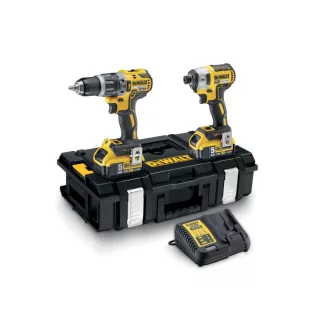  DEWALT Akku-Kraftpaket 18 V (DCD796 + DCF887 + 2 x 5,0 Ah Akku + Ladegerät + Koffer)