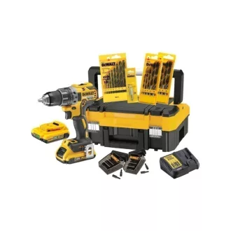   DEWALT Akku-Bohrschrauber-Set 18 V (2 x 2,0 Ah Akku + Ladegerät + TSTAK + Zubehör) DCK791D2T