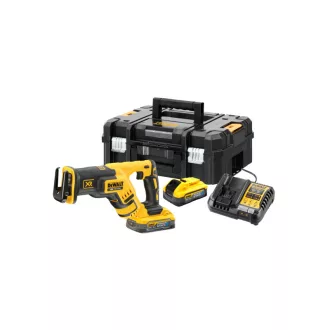   DEWALT Akku-Säbelsäge 18 V, ohne Akku (2 x 5,0 Ah Power Stack Akku + Ladegerät + TSTAK)