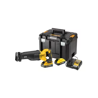   DEWALT Akku-Säbelsäge 18 V (2 x 5,0 Ah PowerStack Akku + Ladegerät) im TSTAK Koffer