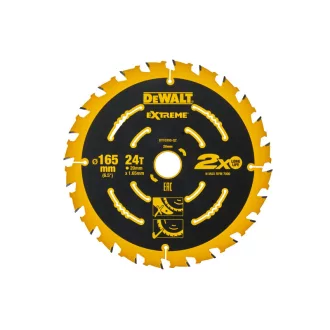DEWALT EXTREME Sägeblatt für Holz 165 x 20 x 1,65 mm / 24T