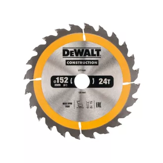   DEWALT CONSTRUCTION Sägeblatt für genageltes Holz 152 x 20 x 2,4 mm / 24 Zähne