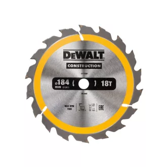   DEWALT CONSTRUCTION Sägeblatt für genageltes Holz 184 x 16 x 2,6 mm / 18 Zähne