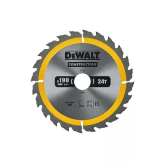   DEWALT CONSTRUCTION Nagelbeständiges Kreissägeblatt für Holz 190 x 30 x 2,6 mm / 24 Zähne
