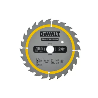   DEWALT CONSTRUCTION Sägeblatt für genageltes Holz 165 x 20 x 1,86 mm / 24Z