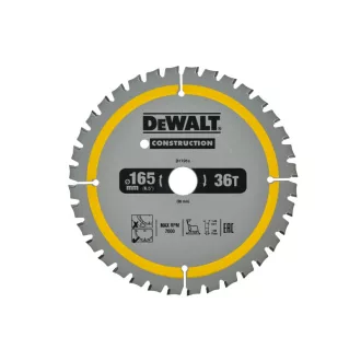   DEWALT CONSTRUCTION Sägeblatt für genageltes Holz 165 x 20 x 1,86 mm / 36Z