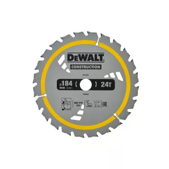   DEWALT CONSTRUCTION Sägeblatt für genageltes Holz 184 x 20 x 1,79 mm / 24 Zähne