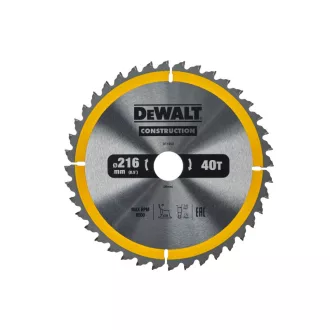   DEWALT CONSTRUCTION Sägeblatt mit Nägeln für Holz 216 x 30 x 2,6 mm / 40 Zähne