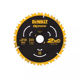   DEWALT EXTREME Sägeblatt für genageltes Holz 210 x 30 x 2,4 mm / 24 Zähne