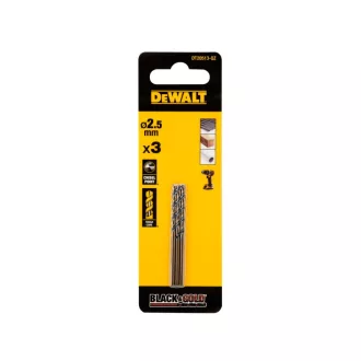   DEWALT BLACK & GOLD Spiralbohrer 2,5 x 57/30 mm HSS (3 Stück)