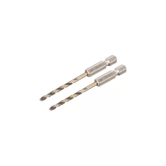   DEWALT BLACK & GOLD Spiralbohrer 3,0 x 75/26 mm HSS 1/4" HEX-Aufnahme (2 Stück)