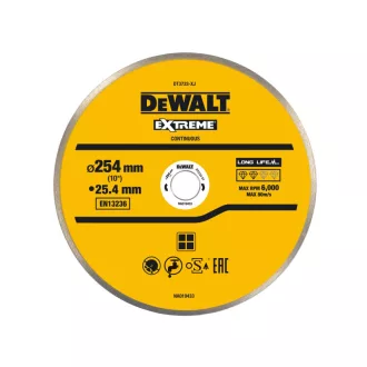   DEWALT Diamant-Trennscheibe für Fliesen nass/trocken 250 x 25,4 x 1,6 x 8,0 mm durchgehend