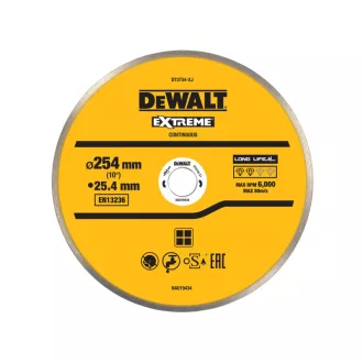   DEWALT Diamanttrennscheibe für Fliesen nass/trocken 250 x 25,4 x 1,6 x 5,0 mm durchgehend
