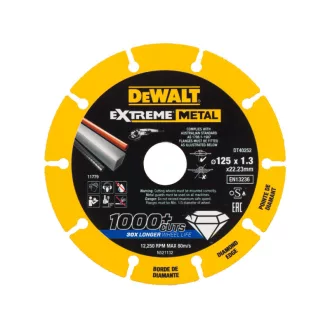   DEWALT EXTREME METAL Diamanttrennscheibe für Metall 125 x 1,3 x 22,2 mm (Metall/Alu/Edelstahl)