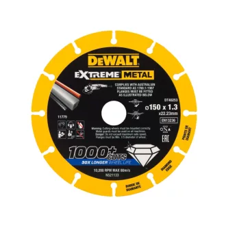   DEWALT EXTREME METAL Diamantschneidscheibe für Metall 150 x 1,3 x 22,2 mm (Metall/Alu/Inox)