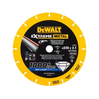   DEWALT EXTREME METAL Diamant-Trennscheibe für Metall 230 x 2,1 x 22,2 mm (Metall/Alu/Inox)