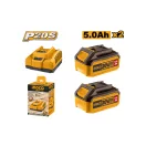INGCO Akku- und Ladegerät-Set 20 V (2 x 5,0 Ah Akku + 4,0 A Ladegerät)