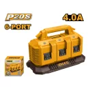 INGCO 6-reihiges sequenzielles Akkuladegerät 4,0 A 20 V