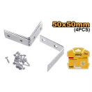 INGCO Eckverbindungsplatte 50 x 50 mm (4 Stück)