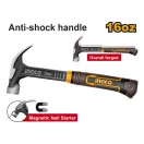INGCO Geschmiedeter Zimmermannshammer 450 g, leicht, magnetisch