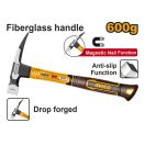 INGCO Zimmermannshammer 600 g mit Fiberglasstiel und Magnet