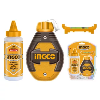   INGCO Malerleine Set 2-teilig 30 m (Kunststoffgehäuse Leine + blaue Farbe)