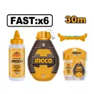 INGCO Malerleine Set 2-teilig 30 m (Kunststoffgehäuse Leine + blaue Farbe)