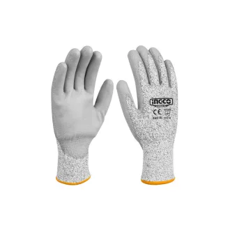   INGCO Schnittfester Montagehandschuh XL, mit PU-Beschichtung, 3-Finger-Design