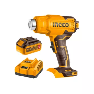   INGCO Akku-Heißluftpistole 550°C 20 V (1 x 4,0 Ah Akku + Ladegerät)