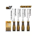 INGCO Stechbeitel-Set 4-teilig 6-25 mm mit Kunststoffgriff