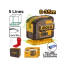 INGCO Akku-Kreuzlinienlaser 0-35 m mit 5,2 Ah, grünem Laser und Fernbedienung