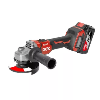   DCK Leichter Akku-Winkelschleifer 125 mm bürstenlos 20 V (2 x 4,0 Ah Akku + Ladegerät)