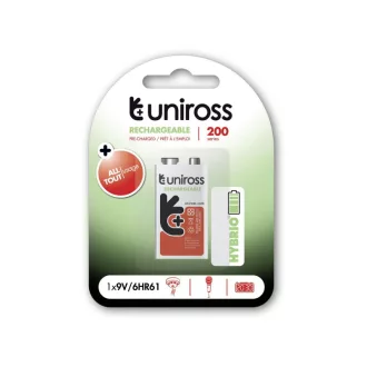 UNIROSS Blockbatterie 9 V 200 mAh