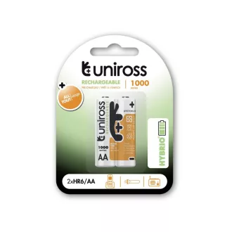 UNIROSS AA/Bleistiftbatterie 1,2 V 1000 mAh (2 Stück)