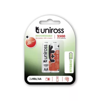 UNIROSS AA/Bleistiftbatterie 1,2 V 2500 mAh (2 Stück)