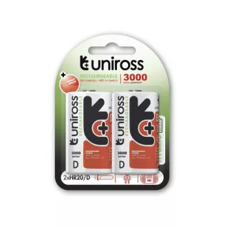 UNIROSS D/Goliath-Akku 1,2 V 3000 mAh (2 Stück)