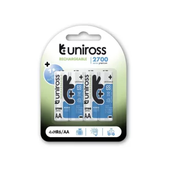 UNIROSS AA/Bleistiftbatterie 1,2 V 2700 mAh (4 Stück)
