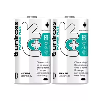   UNIROSS D/LR20/Goliath langlebige Alkalibatterie 1,5 V POWER PLUS (2 Stück)